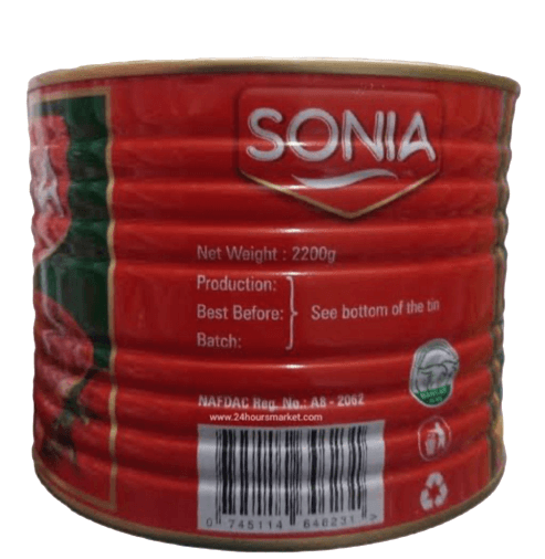 Sonia Tomatoe Paste Tin Carton 4kg - Image 2